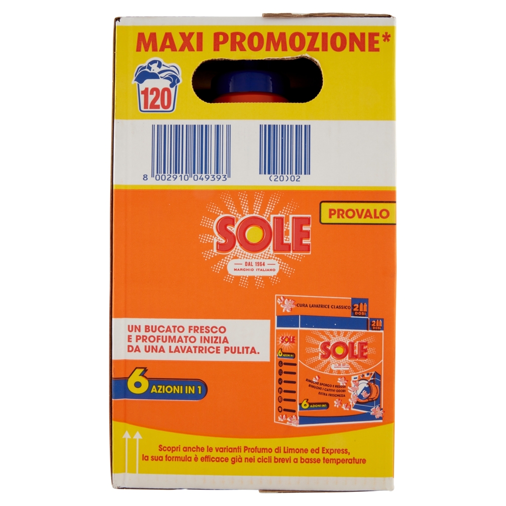 Sole Detersivo lavatrice Bianco Splendente 120 lavaggi 3 x 2 L